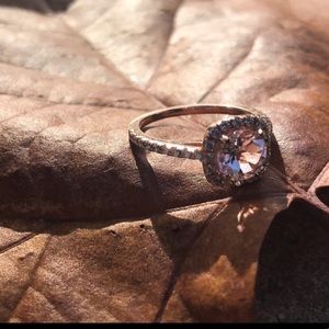 Morganite and Diamond Rose Gold Engagement Ring